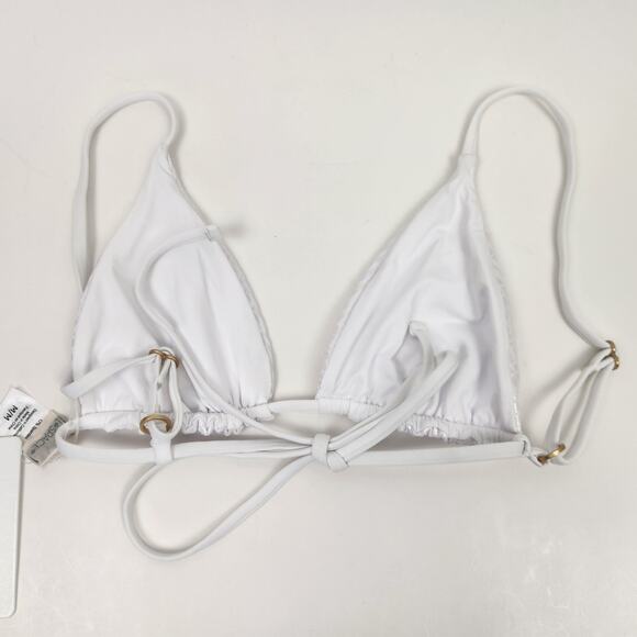 L*Space Brittany Triangle Bikini Top in Opal White Size Medium NWT - Picture 2 of 5